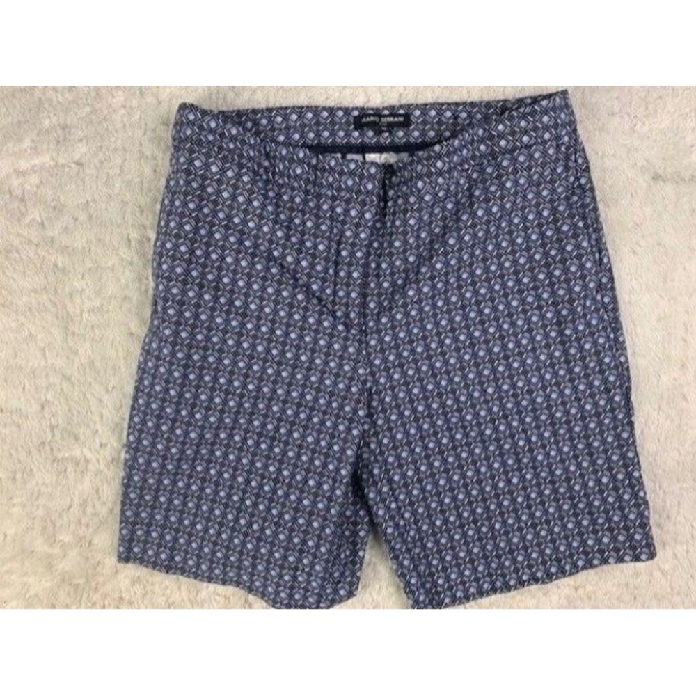 Mario Serrani Size 10 Womens Bermuda Shorts Stretch Blue Multi